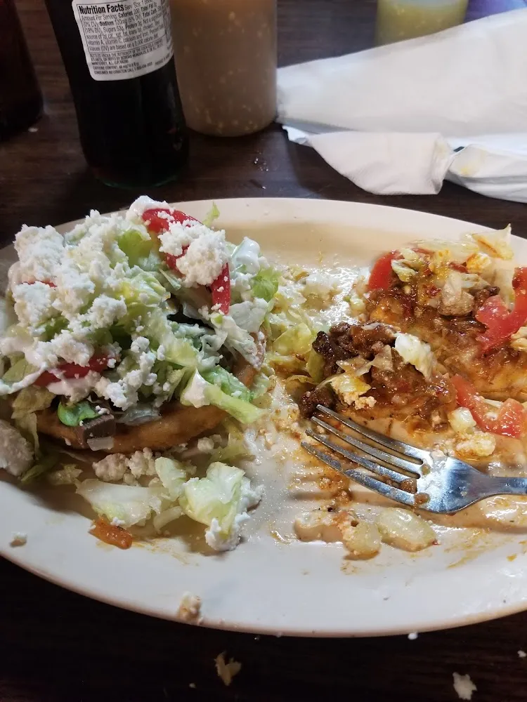 Sopes Lengua and Pastor